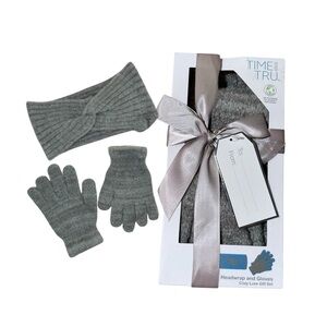 Time And Tru Twisted Headwrap And Gloves Set